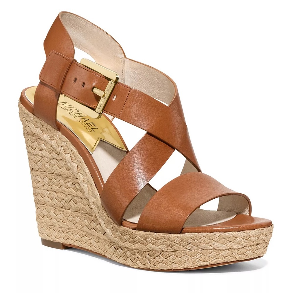 Michael Kors Open Toe Platform Wedge Espadrille Sandals Giovanna 7